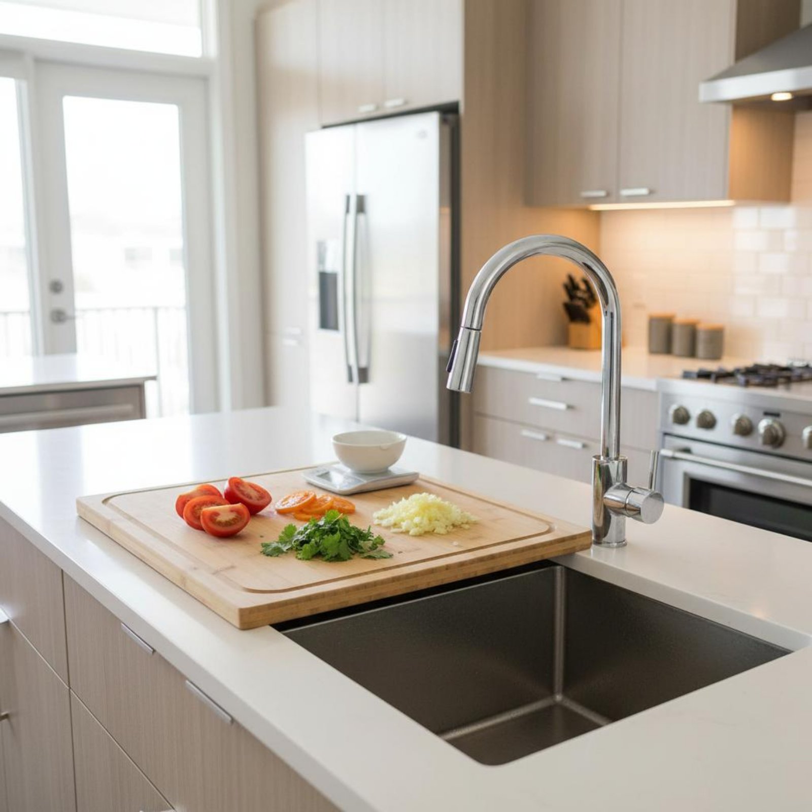 Bamboo Cutting Board - Tagliere da appoggio multiuso per impastare,