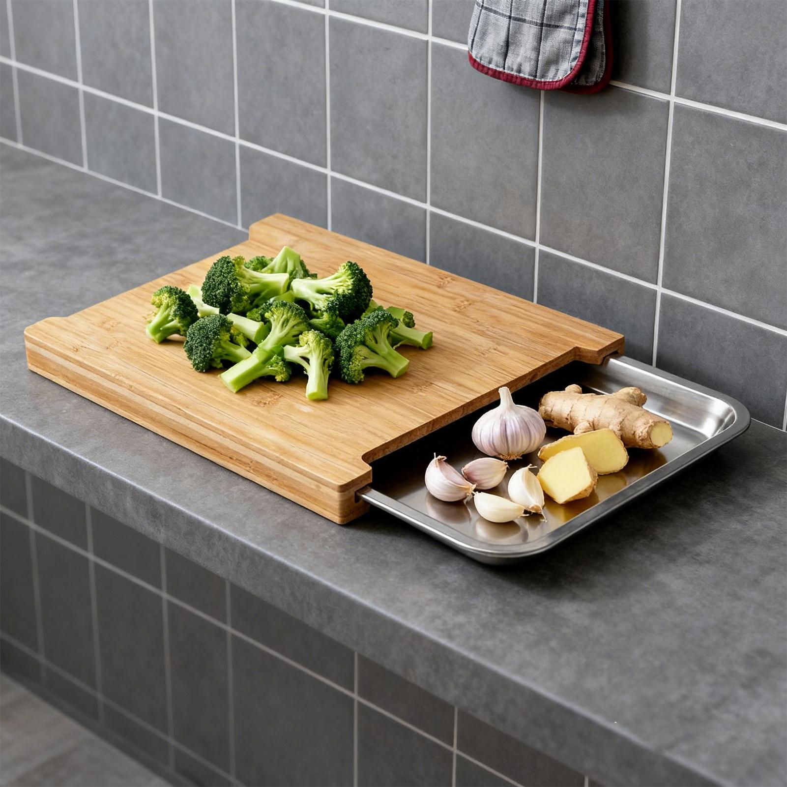 Bamboo Cutting Board - Tagliere in Legno Antiscivolo per Preparazione