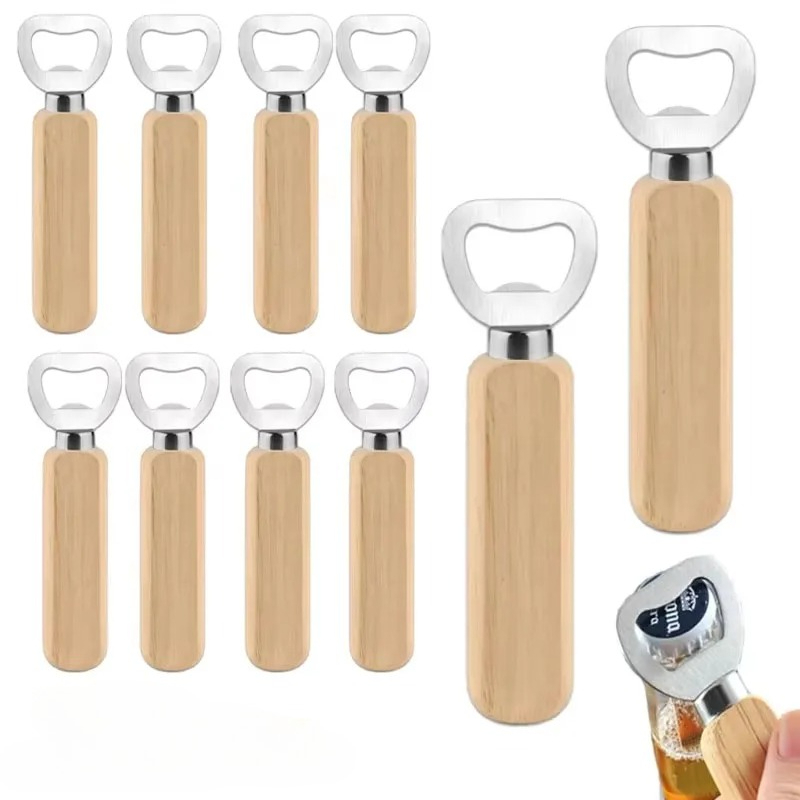 Kitchen Gadgets For Gifts - Apribottiglie in Acciaio Inox e Legno