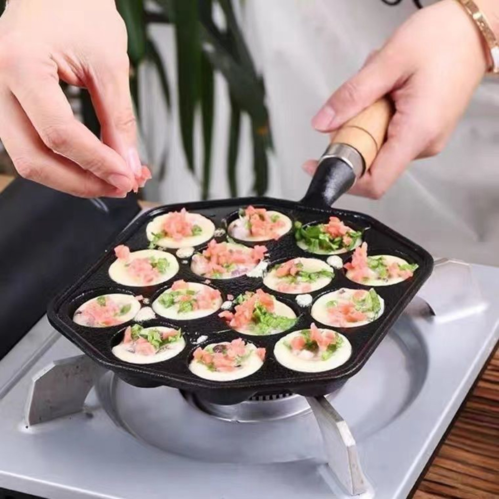 14 fori Takoyaki Pan antiadere - Cast Iron Skillet recensione e prezzo