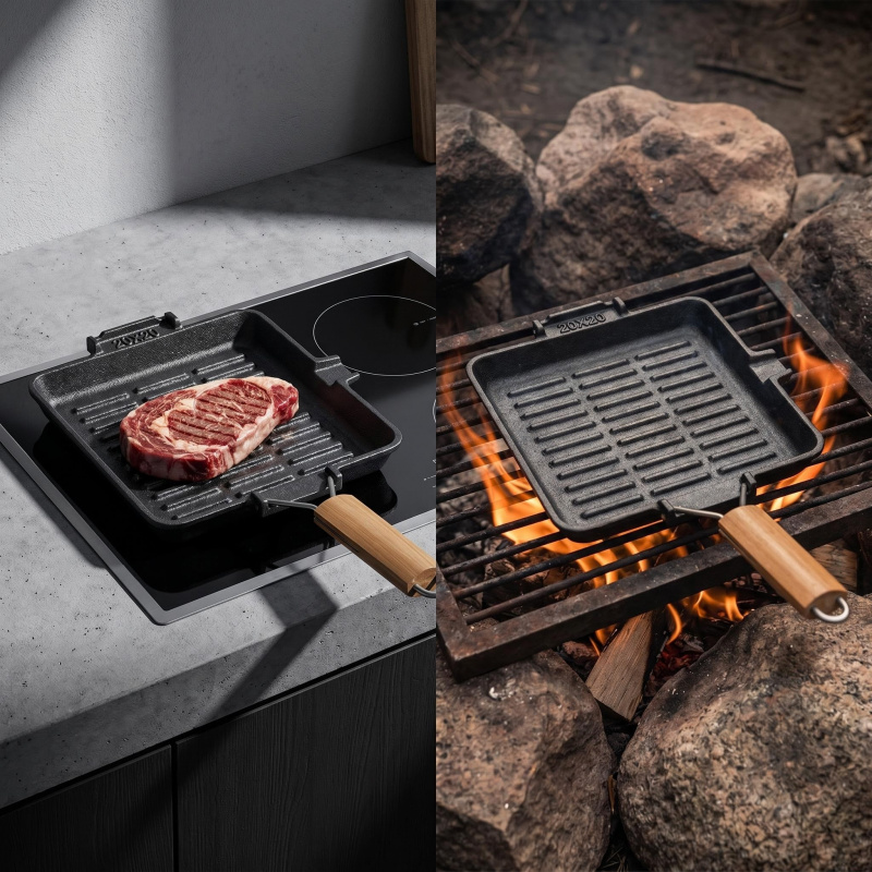 Padelle per grigliare quadrate - Cast Iron Skillet recensione e prezzo