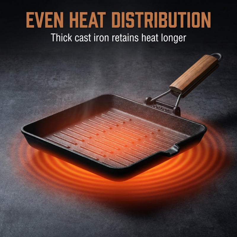 Padelle per grigliare quadrate - Cast Iron Skillet recensione e prezzo