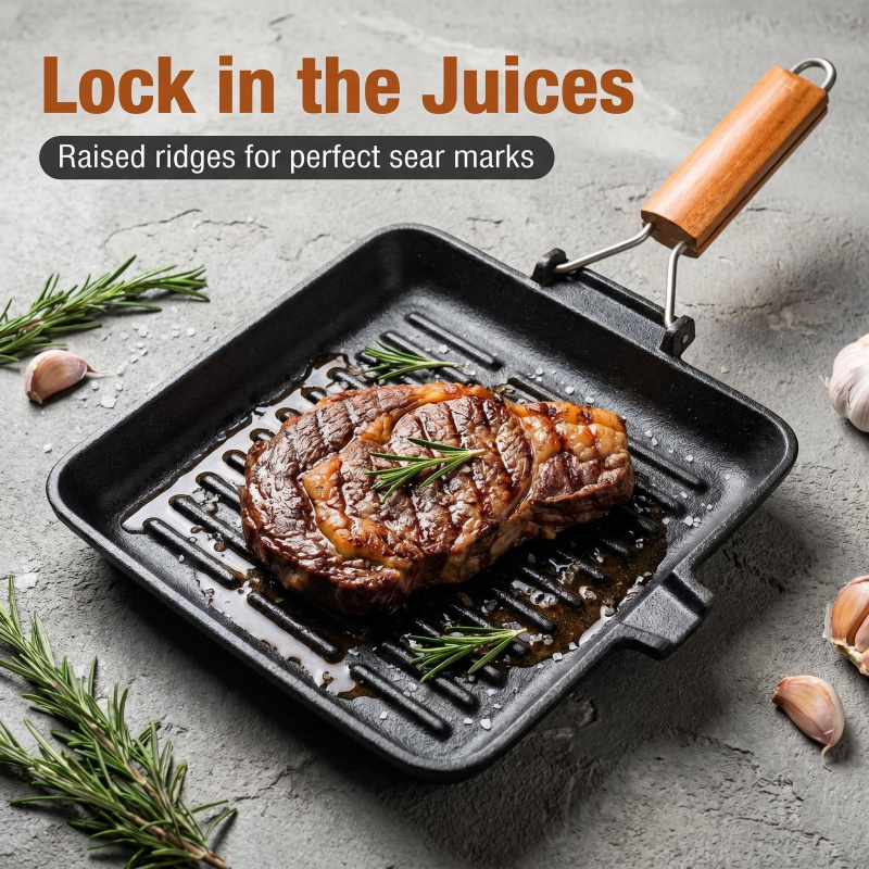 Padelle per grigliare quadrate - Cast Iron Skillet recensione e prezzo